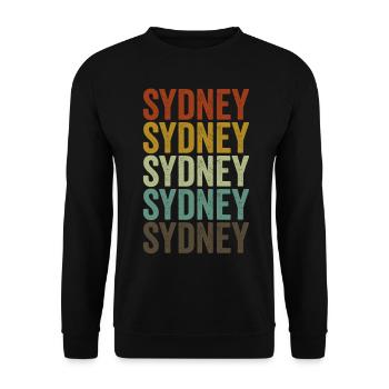 Sydney Australie Rétro Vintage - Sweat-shirt Unisexe - noir - Devant - Alina (178cm) & Michal (187cm)