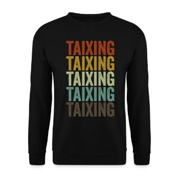 Taixing China Retro Vintage - Unisex Pullover - Schwarz - Vorne - Alina (178cm) & Michal (187cm)