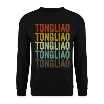 Tongliao China Retro Vintage - Unisex Pullover - Schwarz - Vorne - Alina (178cm) & Michal (187cm)