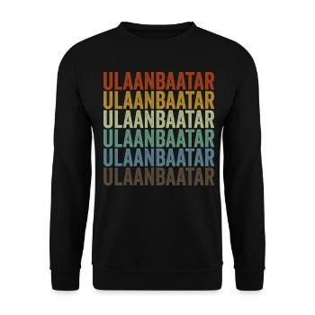 Ulaanbaatar Mongolei Retro Vintage - Unisex Pullover - Schwarz - Vorne - Alina (178cm) & Michal (187cm)