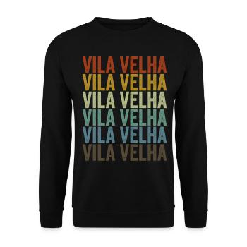 Vila Velha Brésil Rétro Vintage - Sweat-shirt Unisexe - noir - Devant - Alina (178cm) & Michal (187cm)