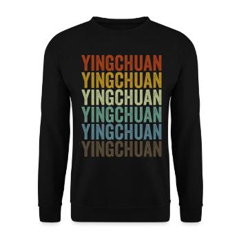 Yingchuan Chine Rétro Vintage - Sweat-shirt Unisexe - noir - Devant - Alina (178cm) & Michal (187cm)