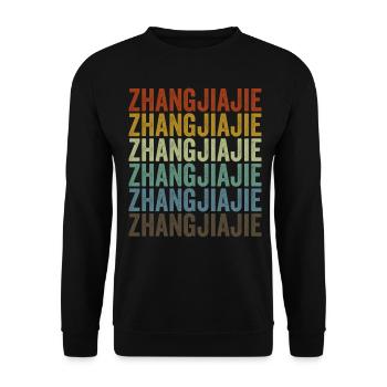 Zhangjiajie Chine Rétro Vintage - Sweat-shirt Unisexe - noir - Devant - Alina (178cm) & Michal (187cm)