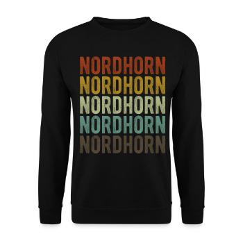 Nordhorn Stadt Retro Vintage - Unisex Sweatshirt - black - Front - Alina (178cm) & Michal (187cm)