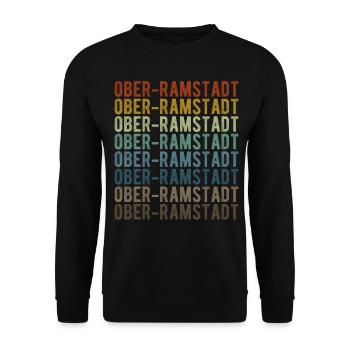 Ober-Ramstadt Stadt Retro Vintage - Unisex Pullover - Schwarz - Vorne - Alina (178cm) & Michal (187cm)