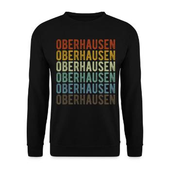 Oberhausen City Retro Vintage - Unisex Sweatshirt - black - Front - Alina (178cm) & Michal (187cm)