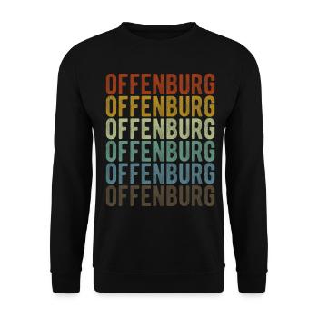 Offenburg City Retro Vintage - Unisex Sweatshirt - black - Front - Alina (178cm) & Michal (187cm)