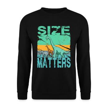 Brachiosaurus Dinosaurier Giraffe Elefant Mensch - Unisex Pullover - Schwarz - Vorne - Alina (178cm) & Michal (187cm)