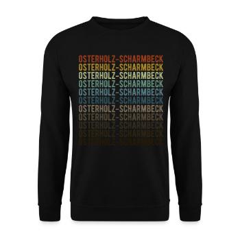 Osterholz-Scharmbeck City Retro Vintage - Unisex Sweatshirt - black - Front - Alina (178cm) & Michal (187cm)