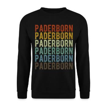 Paderborn City Rétro Vintage - Sweat-shirt Unisexe - noir - Devant - Alina (178cm) & Michal (187cm)