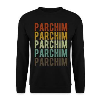 Parchim City Rétro Vintage - Sweat-shirt Unisexe - noir - Devant - Alina (178cm) & Michal (187cm)