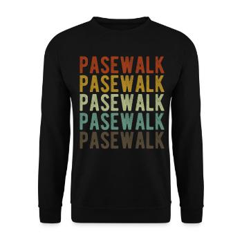 Pasewalk Stadt Retro Vintage - Unisex Pullover - Schwarz - Vorne - Alina (178cm) & Michal (187cm)