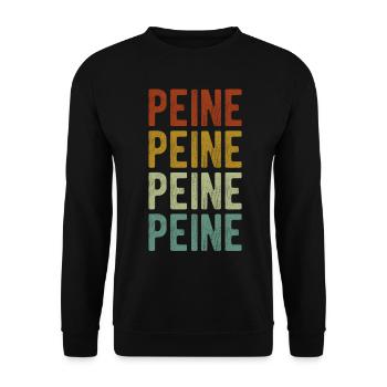 Peine City Retro Vintage - Unisex Sweatshirt - black - Front - Alina (178cm) & Michal (187cm)