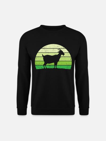 retro goats t-shirt goat - Unisex Sweatshirt - black