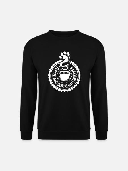 Café et Doberman - Sweat-shirt Unisexe - noir