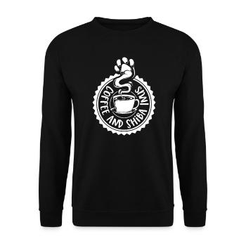 Café et Shiba Inu - Sweat-shirt Unisexe - noir - Devant - Alina (178cm) & Michal (187cm)