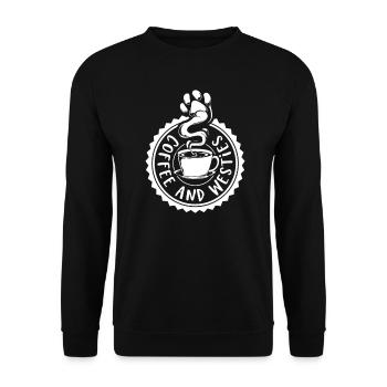 Kaffee und Westie - Unisex Pullover - Schwarz - Vorne - Alina (178cm) & Michal (187cm)