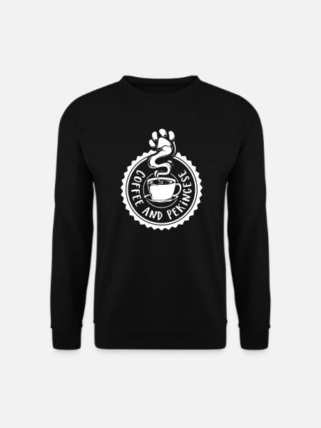 Kaffee und Pekinese - Unisex Pullover - Schwarz