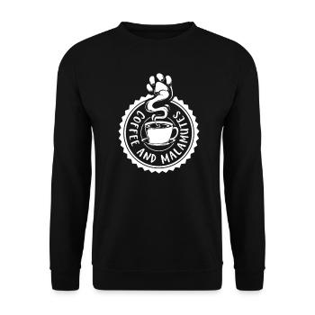 Café et Malamute d’Alaska - Sweat-shirt Unisexe - noir - Devant - Alina (178cm) & Michal (187cm)