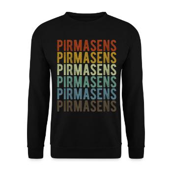 Pirmasens Stadt Retro Vintage - Unisex Pullover - Schwarz - Vorne - Alina (178cm) & Michal (187cm)