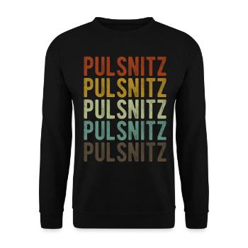 Pulsnitz City Rétro Vintage - Sweat-shirt Unisexe - noir - Devant - Alina (178cm) & Michal (187cm)