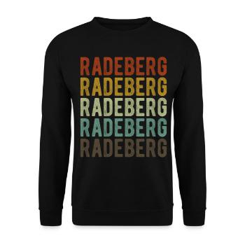 Radeberg Stadt Retro Vintage - Unisex Pullover - Schwarz - Vorne - Alina (178cm) & Michal (187cm)