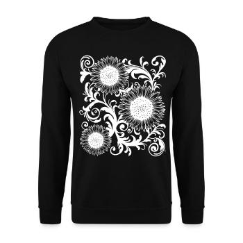 Baroque Aesthetic Sunflower Pattern Dark Academia - Unisex Sweatshirt - black - Front - Alina (178cm) & Michal (187cm)