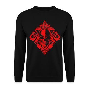 Baroque Aesthetic Skull Soft Grunge Dark Academia - Unisex Pullover - Schwarz - Vorne - Alina (178cm) & Michal (187cm)