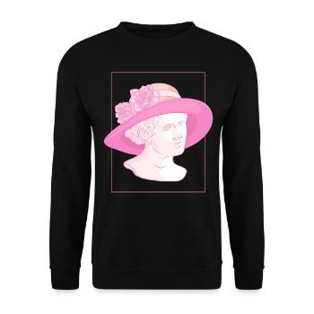 Coquette Aesthetic Pink Greek Statue Downtown - Unisex Sweatshirt - black - Front - Alina (178cm) & Michal (187cm)