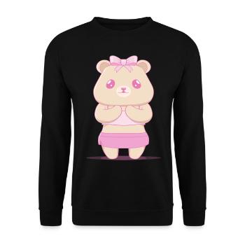 Coquette Esthétique Ours Rose Centre-ville Esthétique - Sweat-shirt Unisexe - noir - Devant - Alina (178cm) & Michal (187cm)