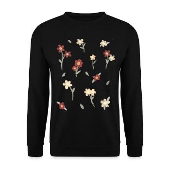 Coquette Aesthetic Pink Watercolor Flowers - Unisex Sweatshirt - black - Front - Alina (178cm) & Michal (187cm)