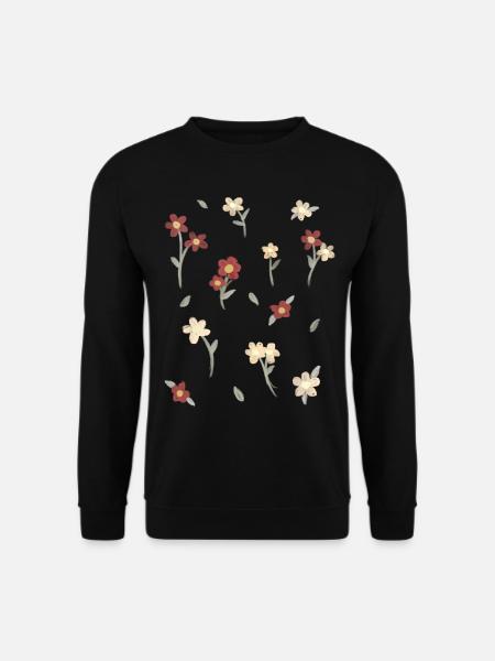 Coquette Aesthetic Pink Watercolor Flowers - Unisex Pullover - Schwarz