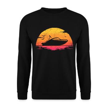 bateau à moteur hors bord t-shirt yacht - Sweat-shirt Unisexe - noir - Devant - Alina (178cm) & Michal (187cm)