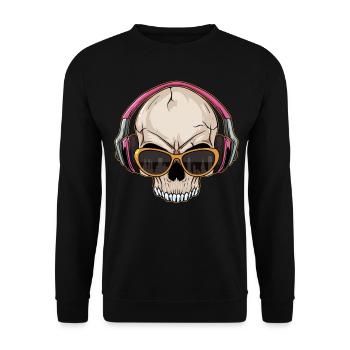Downtown Girl Aesthetic Skull Coquette Death Metal - Unisex Pullover - Schwarz - Vorne - Alina (178cm) & Michal (187cm)