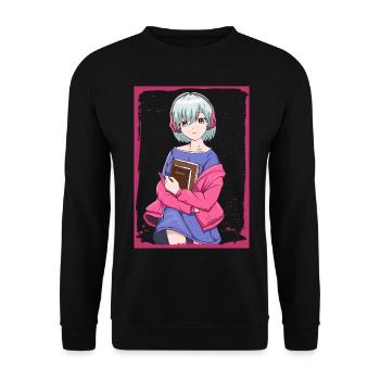 Downtown Girl Esthétique Anime Fille Coquette - Sweat-shirt Unisexe - noir - Devant - Alina (178cm) & Michal (187cm)