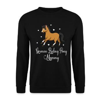 Horse lovers - German Riding Pony Mommy - Unisex Sweatshirt - black - Front - Alina (178cm) & Michal (187cm)