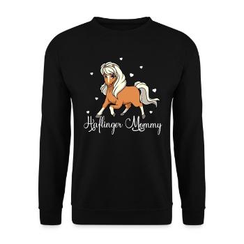 Horse lovers - Haflinger Mommy - Unisex Sweatshirt - black - Front - Alina (178cm) & Michal (187cm)