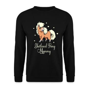 Pferdeliebhaber - Shetland Pony Mommy - Unisex Pullover - Schwarz - Vorne - Alina (178cm) & Michal (187cm)