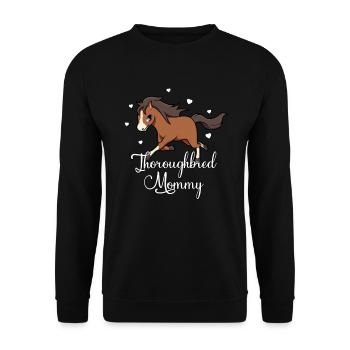 Pferdeliebhaber - Thoroughbred Mommy - Unisex Pullover - Schwarz - Vorne - Alina (178cm) & Michal (187cm)