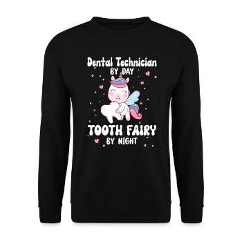 In der Nacht eine Zahnfee, am Tag eine - Unisex Pullover - Schwarz - Vorne - Alina (178cm) & Michal (187cm)