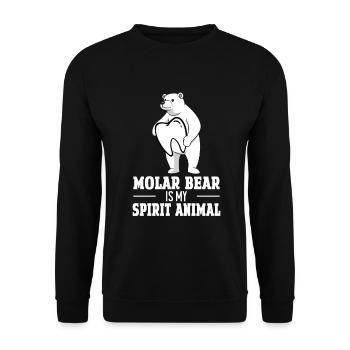 Der Molar Bär ist mein Seelentier für - Unisex Pullover - Schwarz - Vorne - Alina (178cm) & Michal (187cm)