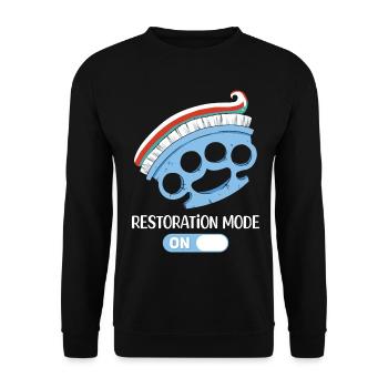 Wiederherstellungs Modus Einschalten für - Unisex Pullover - Schwarz - Vorne - Alina (178cm) & Michal (187cm)