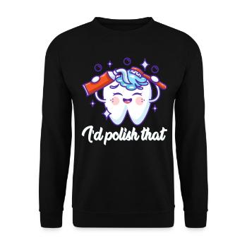 Ich Würde das Polieren für Zahntechniker bei der - Unisex Pullover - Schwarz - Vorne - Alina (178cm) & Michal (187cm)