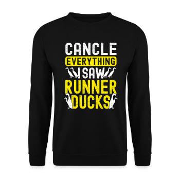 Porte-canards en cours d’exécution - Sweat-shirt Unisexe - noir - Devant - Alina (178cm) & Michal (187cm)