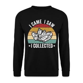 Funny geologist on a stone hunt - Unisex Sweatshirt - black - Front - Alina (178cm) & Michal (187cm)