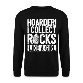 Drôle de fille de chasse aux rochers - Sweat-shirt Unisexe - noir - Devant - Alina (178cm) & Michal (187cm)