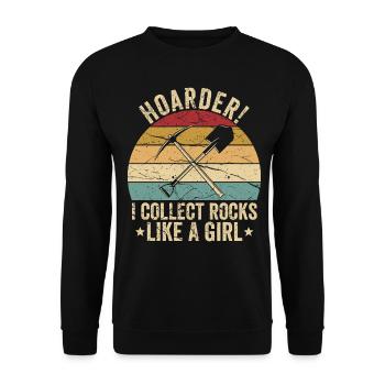 Funny Rock Hunting Girl - Unisex Sweatshirt - black - Front - Alina (178cm) & Michal (187cm)