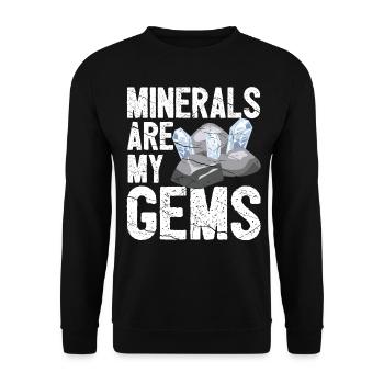 Drôle de géologue à la chasse aux pierres - Sweat-shirt Unisexe - noir - Devant - Alina (178cm) & Michal (187cm)