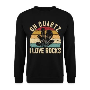 Drôle de géologue à la chasse aux pierres - Sweat-shirt Unisexe - noir - Devant - Alina (178cm) & Michal (187cm)