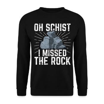 Funny geologist on a stone hunt - Unisex Sweatshirt - black - Front - Alina (178cm) & Michal (187cm)